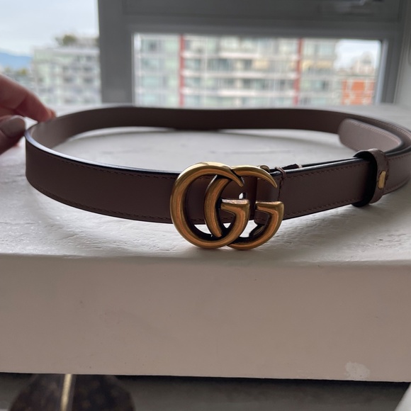 Gucci Dusty Pink GG marmont belt 85 - Picture 3 of 11